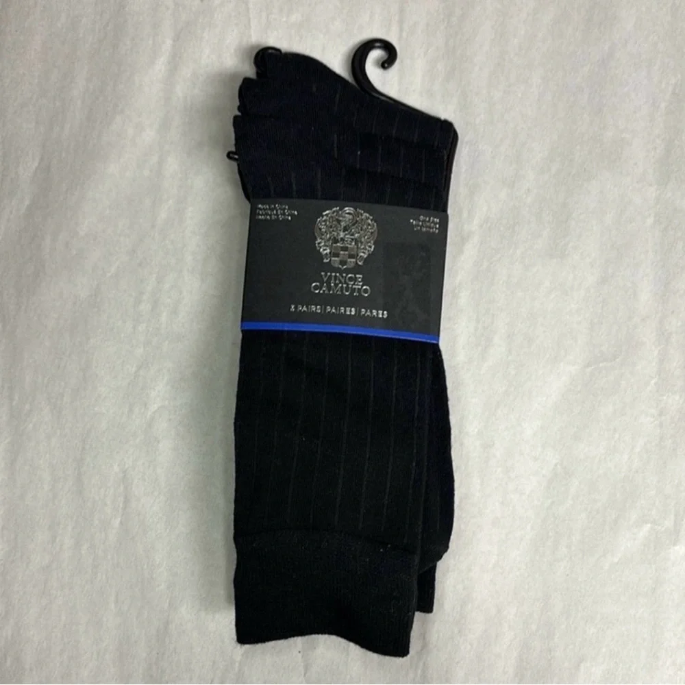 New Vince Camuto Socks 3 Pair Men’s Black Ribbed Dress Socks Business Casual - Picture 12 of 12